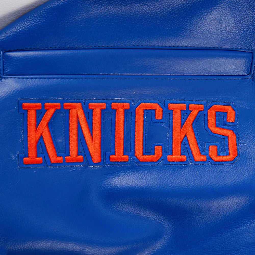 Pro Standard NBA NEW YORK KNICKS CITY SIGNATURE MEN'S LEATHER VARSITY JACKET