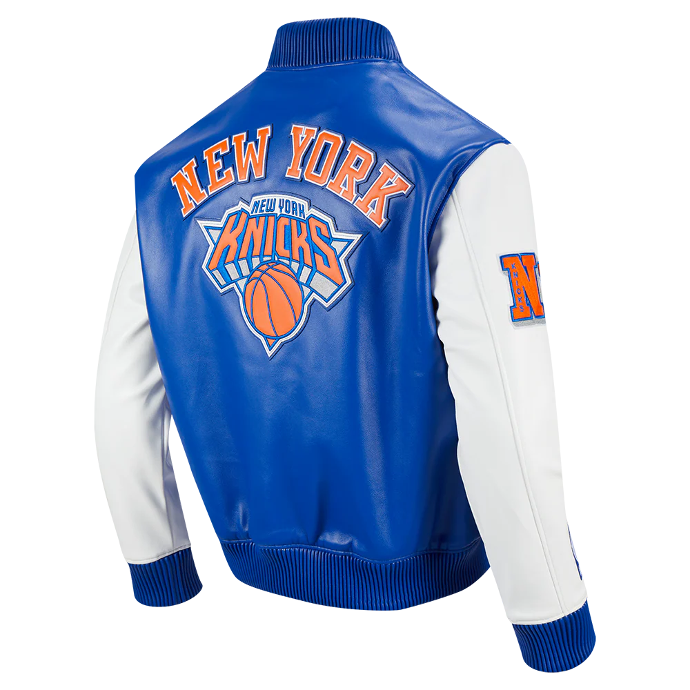 Pro Standard NBA NEW YORK KNICKS CITY SIGNATURE MEN'S LEATHER VARSITY JACKET