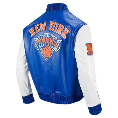 Pro Standard NBA NEW YORK KNICKS CITY SIGNATURE MEN'S LEATHER VARSITY JACKET