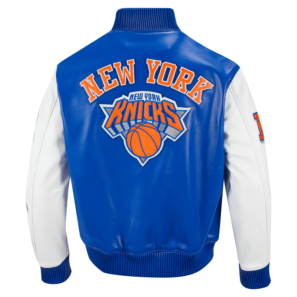 Pro Standard NBA NEW YORK KNICKS CITY SIGNATURE MEN'S LEATHER VARSITY JACKET