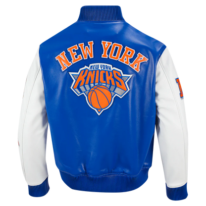 Pro Standard NBA NEW YORK KNICKS CITY SIGNATURE MEN'S LEATHER VARSITY JACKET