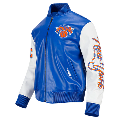 Pro Standard NBA NEW YORK KNICKS CITY SIGNATURE MEN'S LEATHER VARSITY JACKET